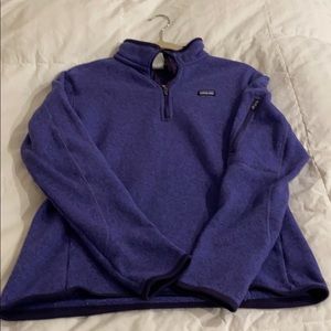 purple patagonia quarter zip